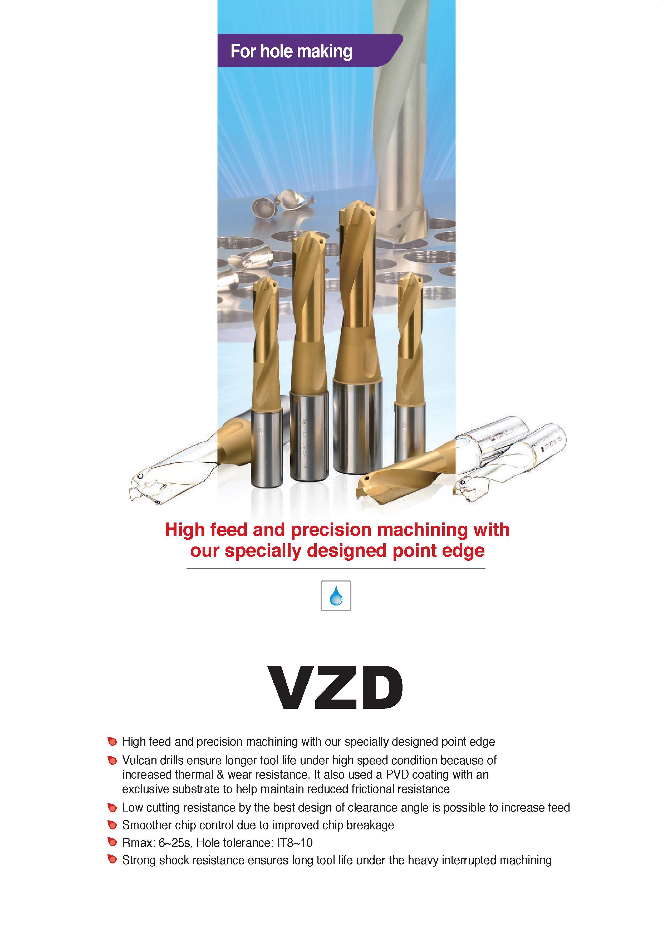 186 High feed and precision machining with our specially designed point edge 6 VZD t) High feed and precision machining with our specially designed p Каталог KORLOY 2016 Режущий инструмент и станочная оснастка для производства штампов и пресс-форм Сборные фрезы и сверла с твердосплавными сменными режущими многогранными пластинами Стр. 185