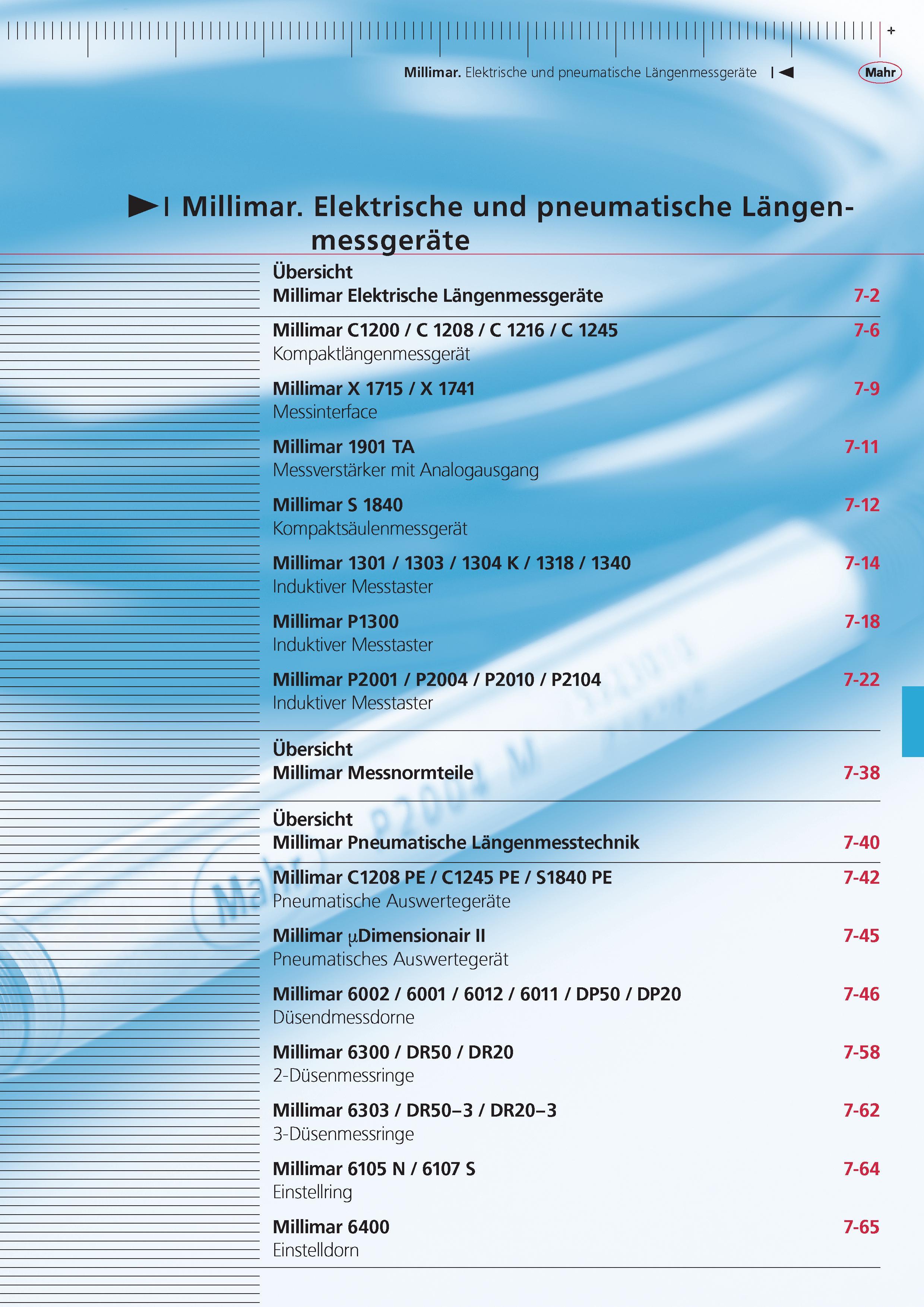 211 Millimar Elektrische und pneumatische Langenmessgerate I 1 Millimar Elektrische und pneumatische Langen- messgerate Ubersicht Millimar Elektrische L Каталог MAHR 2015 Инструмент Приборы Оборудование для измерения и метрологического обеспечения машиностроительных производств Стр.  DEU