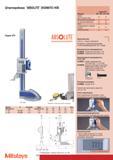 154 Штангенрейсмас Mitutoyo ABSOLUTE DIGIMATIC-HDS Серия 570 ABSOLUTE 570-302 Измерение с помощью рычажного индикатора Диапазон Разрешение Предел L A B C Масса и Каталог MITUTOYO 2007 Средства измерений Измерительные инструменты и приборы Стр. 152
