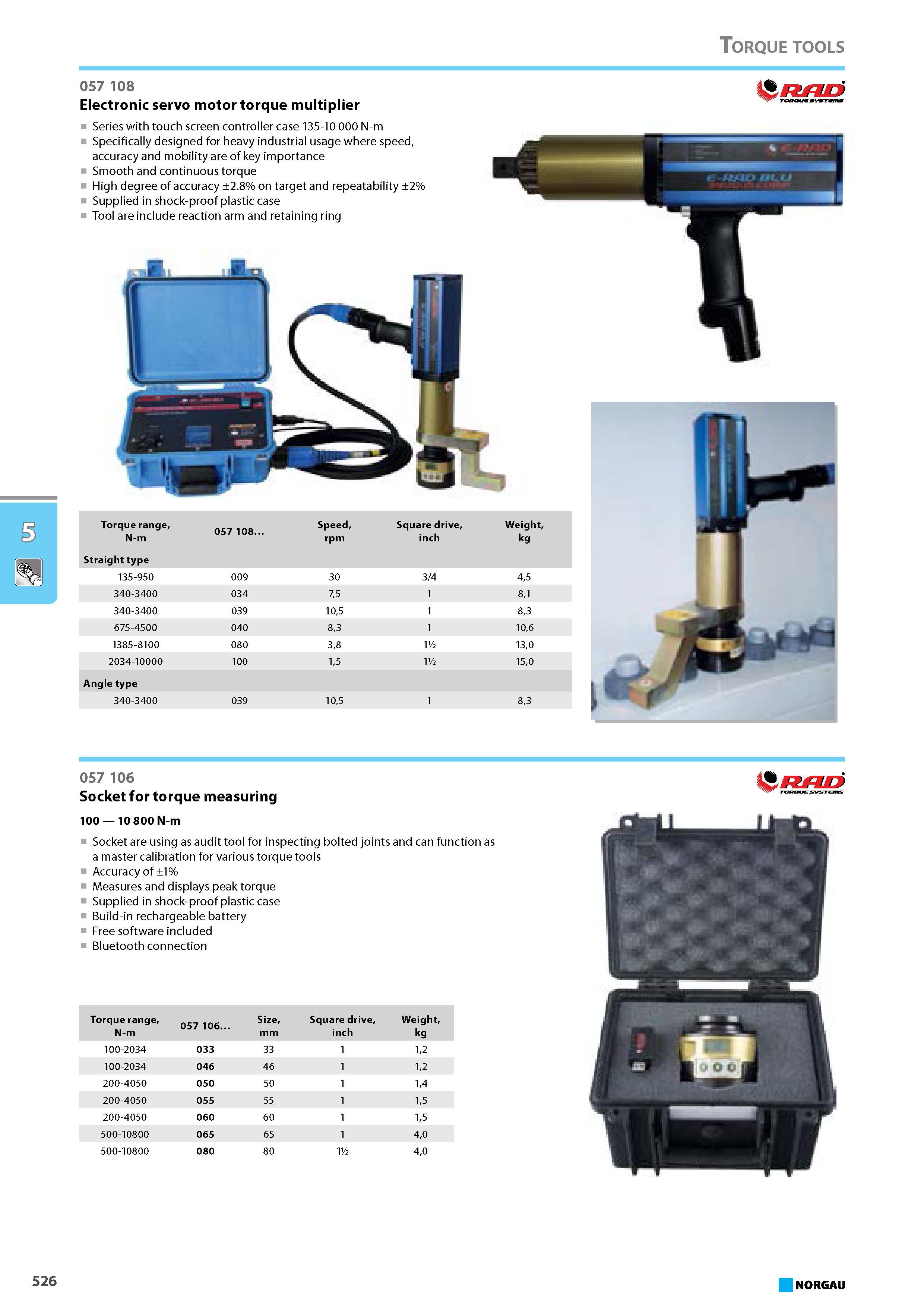 542 Electronic servo motor torque multiplier Series with touch screen controller case 135-10 000 N-m Specifically designed for heavy industrial usage where speed accuracy Каталог NORGAU 2015 Инструмент режущий измерительный слесарно-монтажный Стр. 526