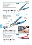 642 High leverage combination pliers Suitable for cutting hard and soft wires Gripping zones for flat and round materials Power transmission with optimum leverage for easy Каталог NORGAU 2015 Инструмент режущий измерительный слесарно-монтажный Стр. 626