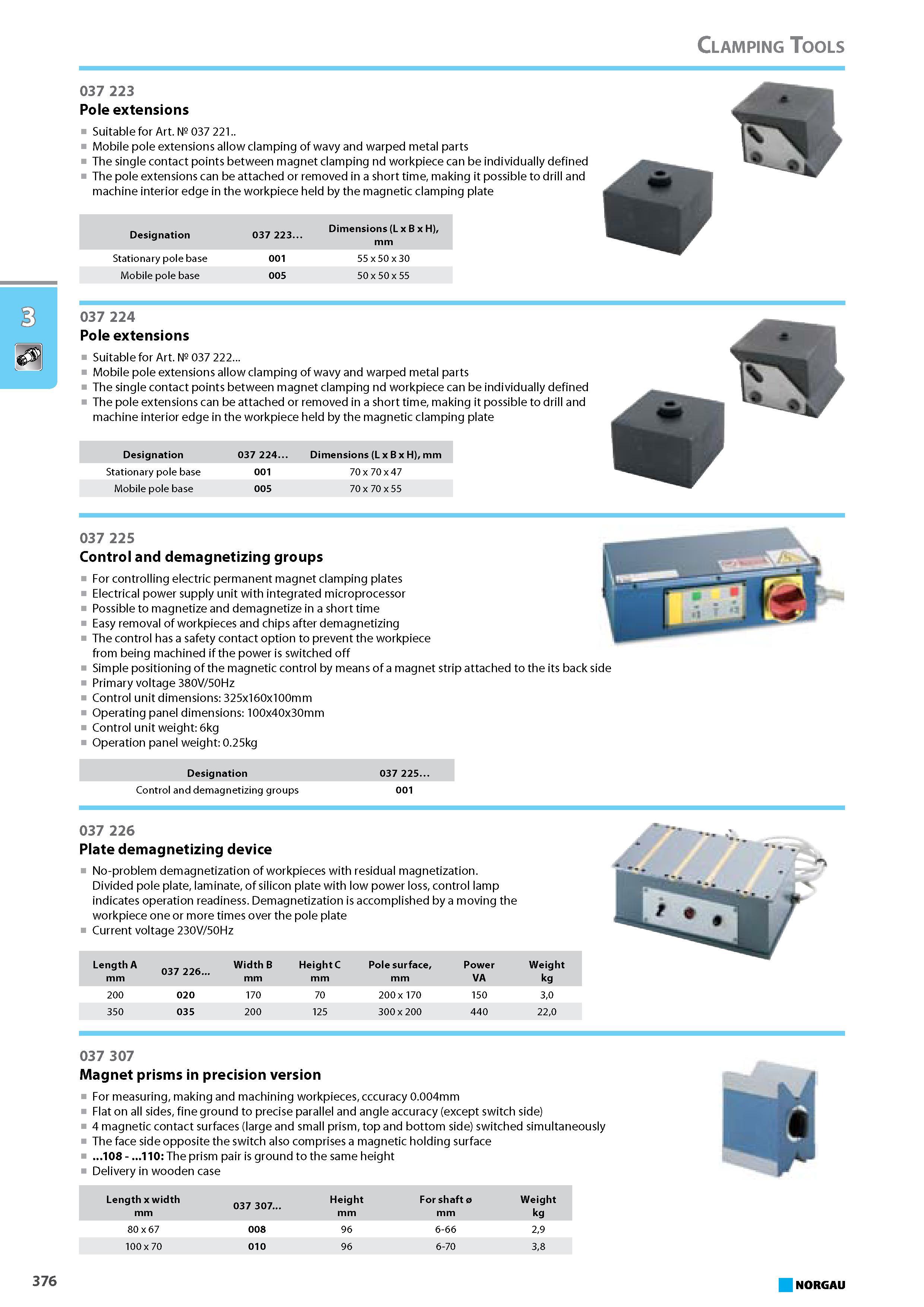 392 Control and demagnetizing groups For controlling electric permanent magnet clamping plates Electrical power supply unit with integrated microprocessor Possible to magn Каталог NORGAU 2015 Инструмент режущий измерительный слесарно-монтажный Стр. 376