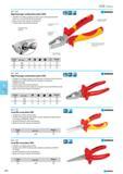 620 High leverage combination pliers VDE Suitable for holding gripping bending and cutting hard and soft wires on or around electrical components Made of tool steel forged Каталог NORGAU 2015 Инструмент режущий измерительный слесарно-монтажный Стр. 604