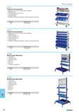 814 Trolley for bins and panels Equipped with 2 fix and 2 swivel wheels with brake Wheels 125 mm 4 inclinable depth shelves 320 mm 2 perforated panels Load max. 400 kg Pos Каталог NORGAU 2015 Инструмент режущий измерительный слесарно-монтажный Стр. 798