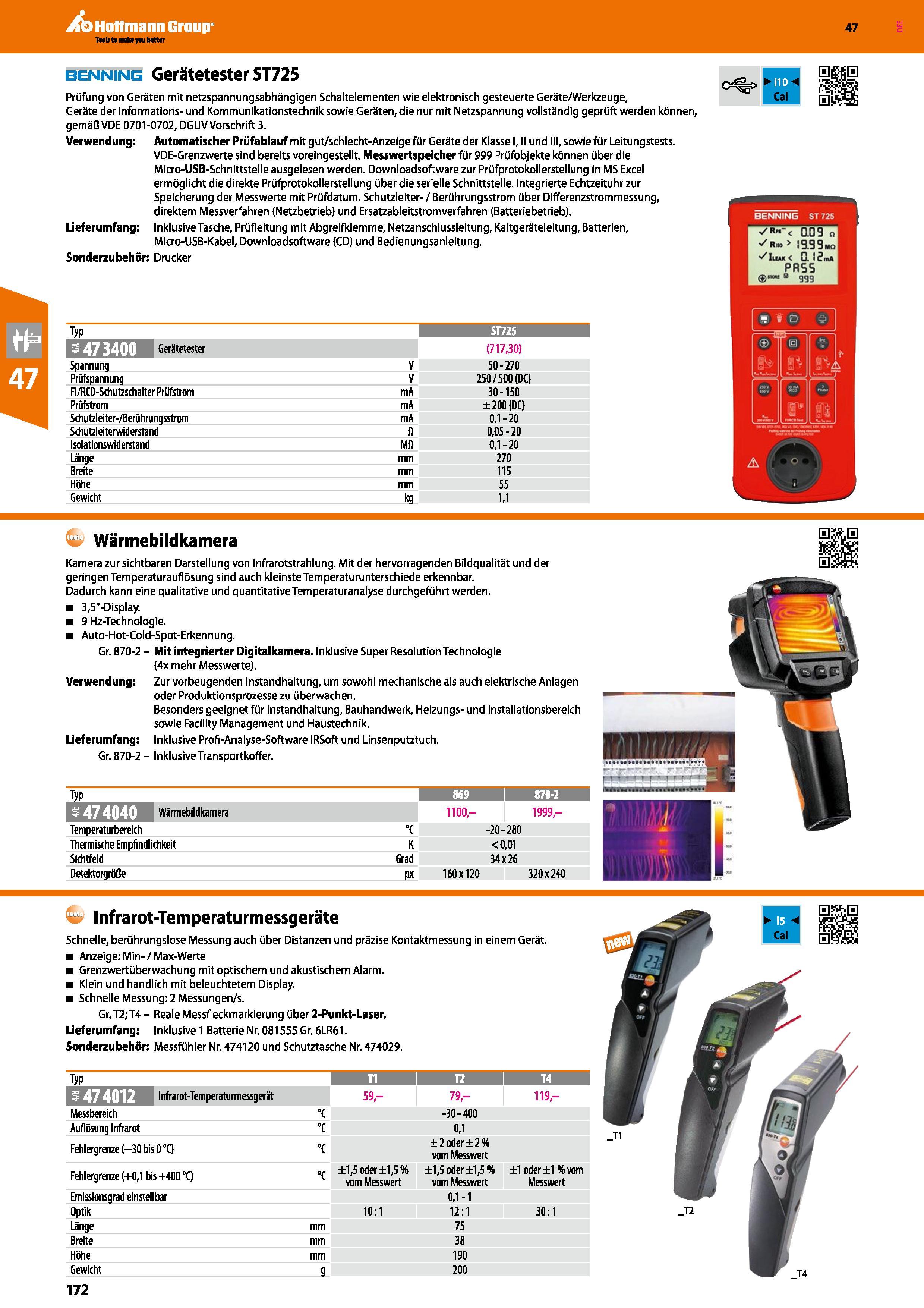 172 benning Gerätetester ST725 Prüfung von Geräten mit netzspannungsabhängigen Schaltelementen wie elektronisch gesteuerte Geräte/Werkzeuge, Geräte d Каталог HOFFMANN GROUP 2016 Ручной слесарно-монтажный и контрольно-измерительный инструмент и приборы для предприятий машиностроения и мастерских сервисного обслуживания 47 версия издания Стр. 172 DEU