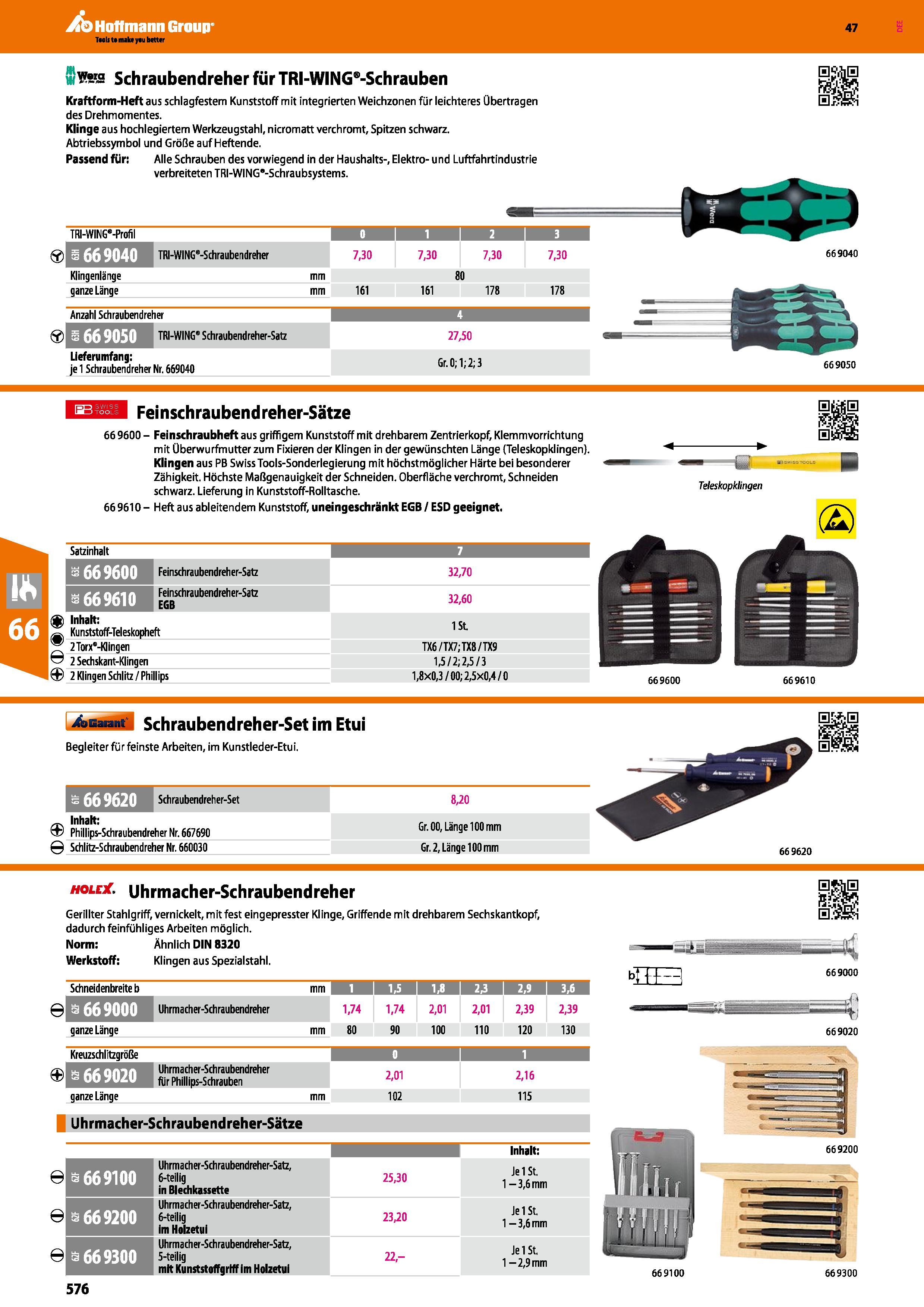 576 wY%a Schraubendreher für TRI-WING -Schrauben Kraftform-Heft aus schlagfestem Kunststoff mit integrierten Weichzonen für leichteres Obertragen des Каталог HOFFMANN GROUP 2016 Ручной слесарно-монтажный и контрольно-измерительный инструмент и приборы для предприятий машиностроения и мастерских сервисного обслуживания 47 версия издания Стр. 576 DEU