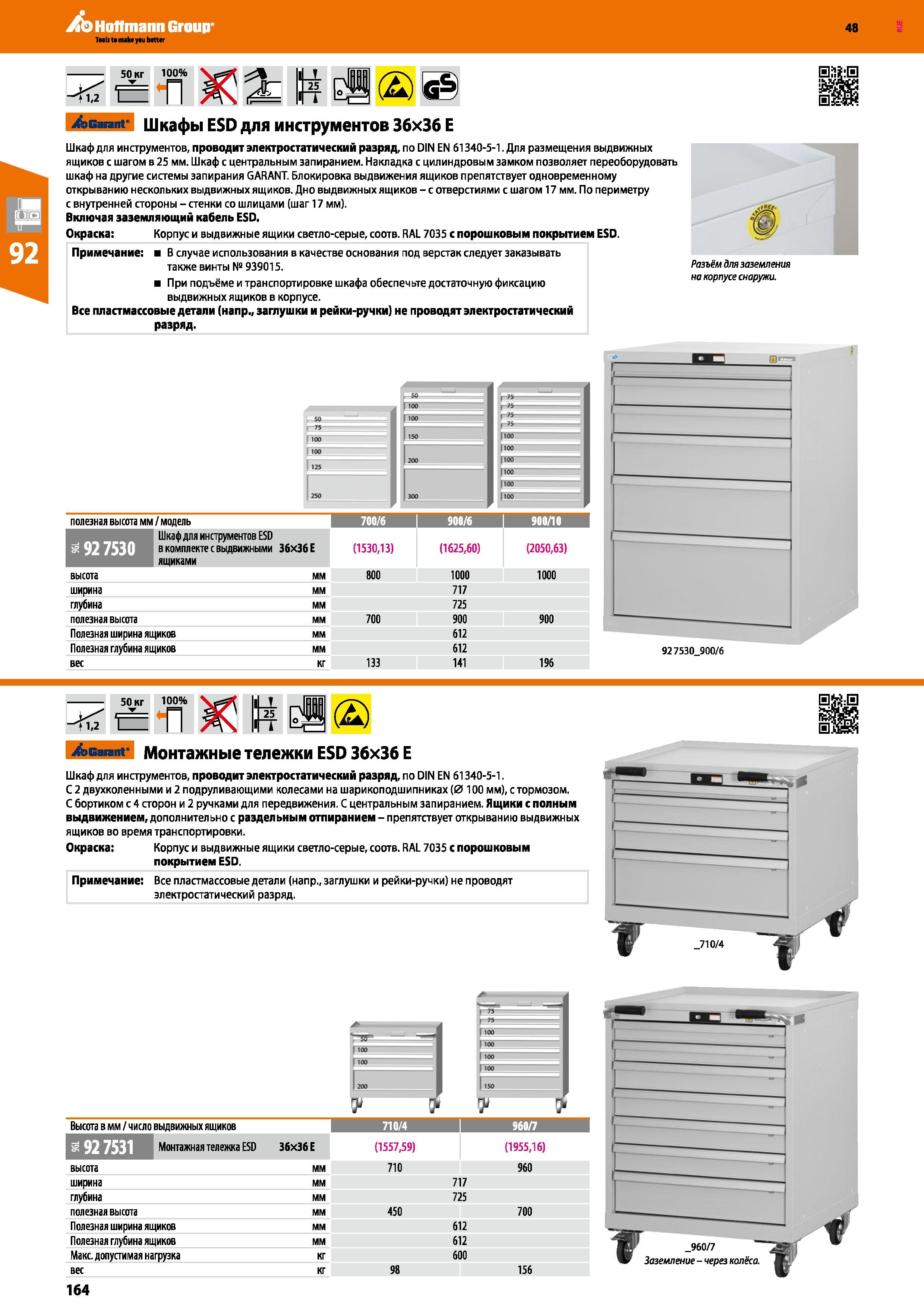 164 Hoffmann Group 48 50 кг 100% <1,2 Ц 25 (2) Ig Sealant- Шкафы ESD для инструментов ЗбхЗб E Шкаф для инструментов, проводит электростатический разр Каталог HOFFMANN GROUP 2017 Мебель производственная Промышленные системы хранения Рабочие места Верстаки Автоматизированные шкафы Складское оборудование Стр. 164