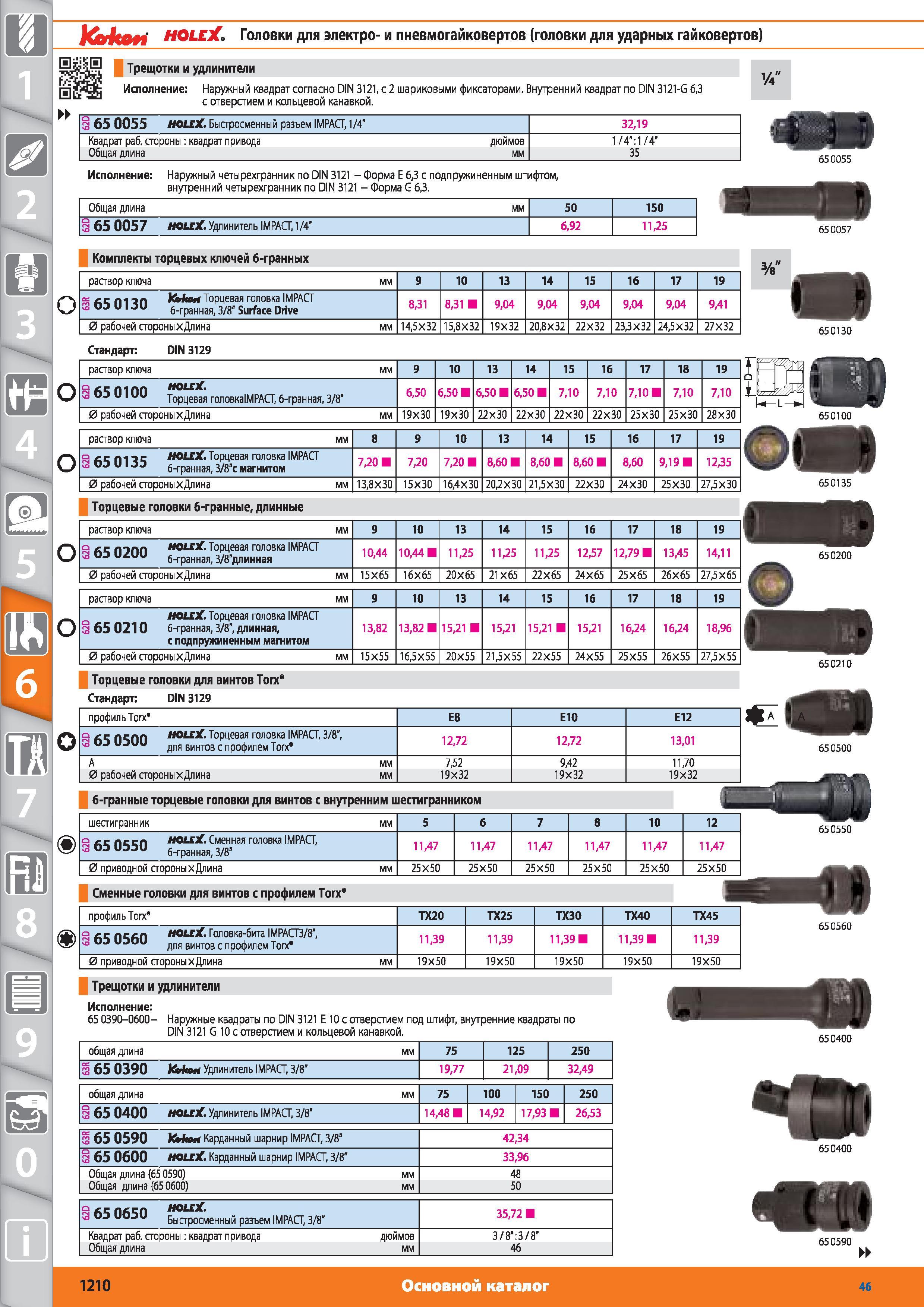 1210 Трещотки и удлинители от Hoffmann Group Наружный квадрат согласно DIN 3121 с 2 шариковыми фиксаторами Внутренний квадрат по DIN 3121-G 63 с отверстием Каталог HOFFMANN GROUP 2015 № 46 на русском Инструмент Оборудование Инвентарь Комплексные технологические решения и поставки Стр. 1210