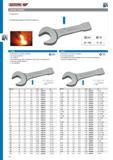 146 GEDORE SLOGGING SPANNERS OPEN ENDED SLOGGING SPANNER For very heavy-duty work Acc to DIN 133 Up to length 500 mm chrome-vanadium steel 31CrV3 above 525 mm Каталог GEDORE 2014 Профессиональный слесарный инструмент и оборудование Стр. 144 ENG