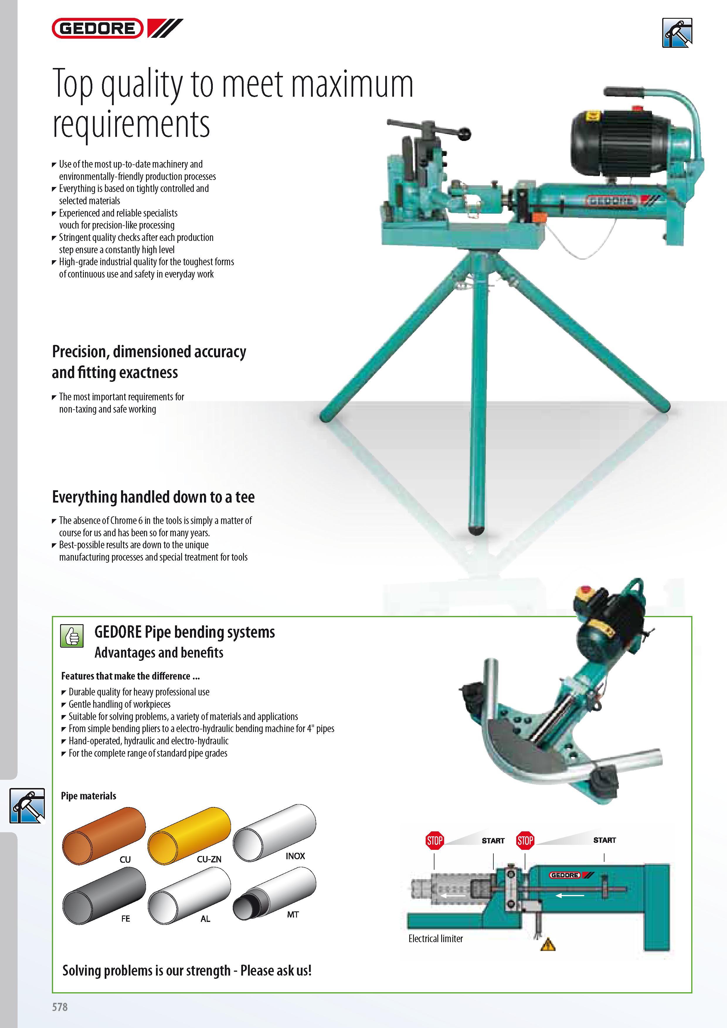 580 GEDORE Top quality to meet maximum requirements Use of the most up-to-date machinery and environmentally-friendly production processes Everything is based Каталог GEDORE 2014 Профессиональный слесарный инструмент и оборудование для мастерских и машиностроительных производств Стр. 578 ENG