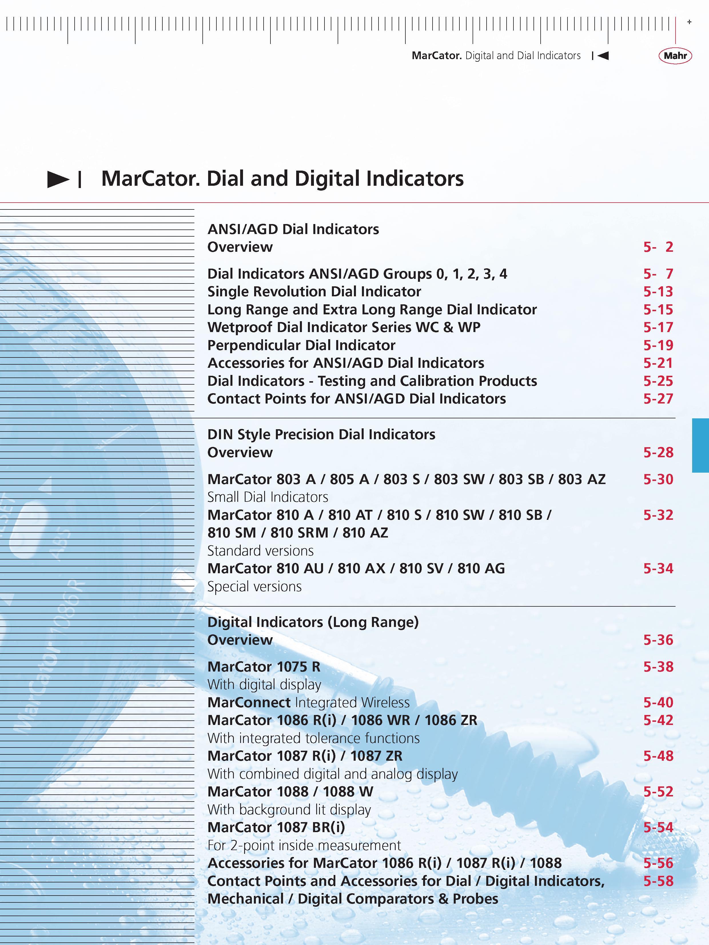 139 MarCator Digital and Dial indicators M MarCator Dial and Digital indicators ANsi AGD Dial Indicators overview 5- 2 - Dial indicators ANsi AGD G Каталог MAHR 2014 Измерительные инструменты приборы и оборудование для линейно-угловых измерений в машиностроении Стр.  ENG