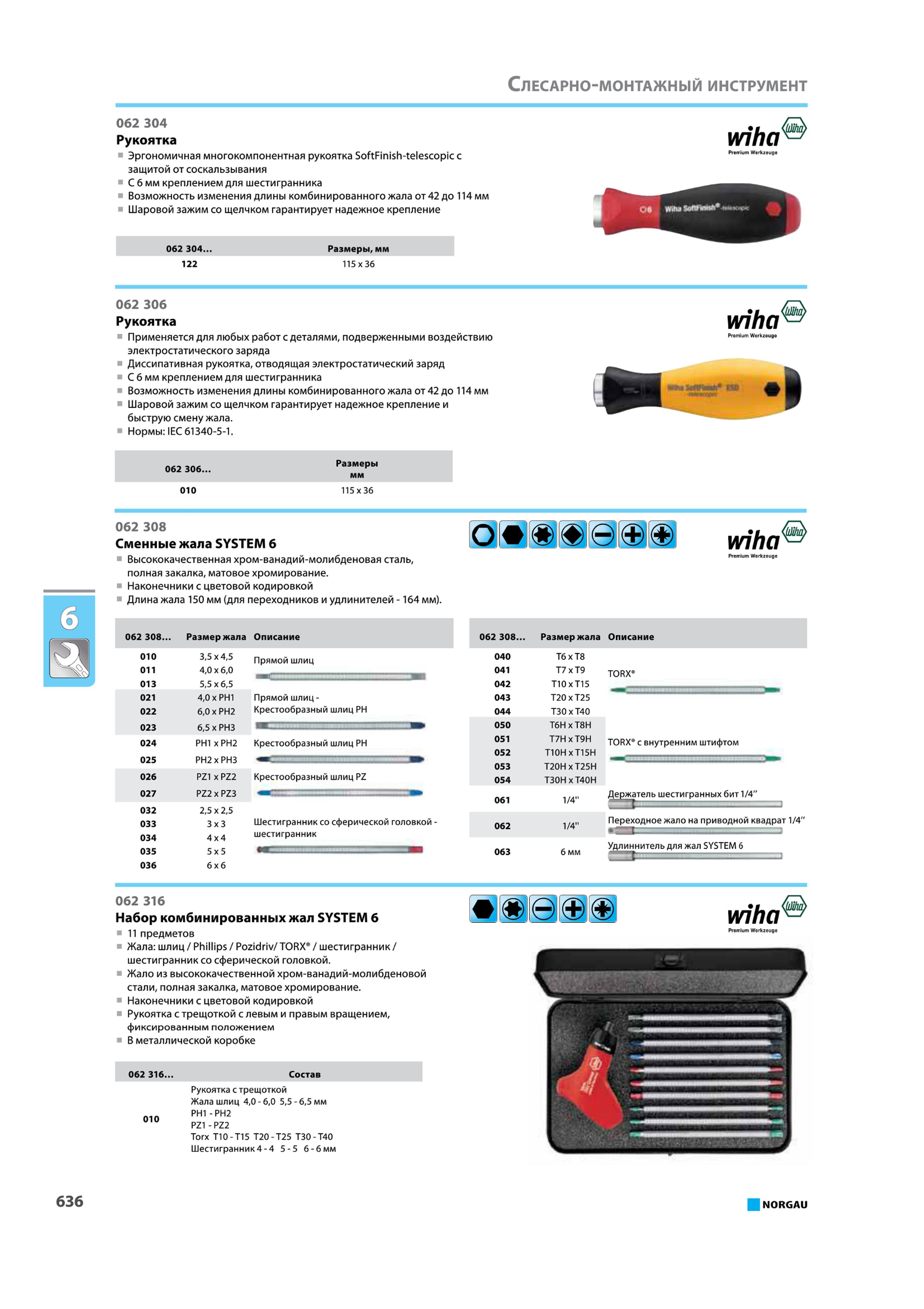 652 Рукоятка Эргономичная многокомпонентная рукоятка SoftFinish-telescopic с защитой от соскальзывания С 6 мм креплением для шестигранника Возможность изменения дли Каталог NORGAU 2015 Инструмент режущий измерительный слесарно-монтажный механизированный Оснастка Средства хранения Стр. 636