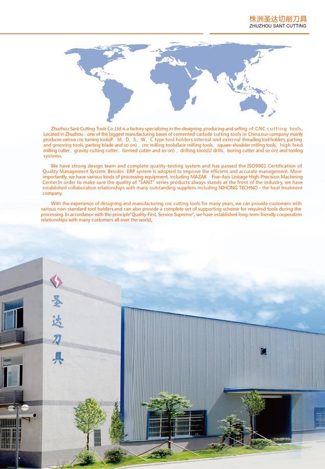 3 ZHUZHOU SANT CUTTING Zhuzhou Sant Cutting Tools Co ltd is a factory specializing in the designing, producing and selling of CNC cutting tools Located in Zhuzhou Каталог SANT 2016 Металлорежущий инструмент со сменными режущими пластинами Токарные резцы с СРП Расточные оправки Резьбовые державки Торцевые фрезы Корпусные сверла Стр. 