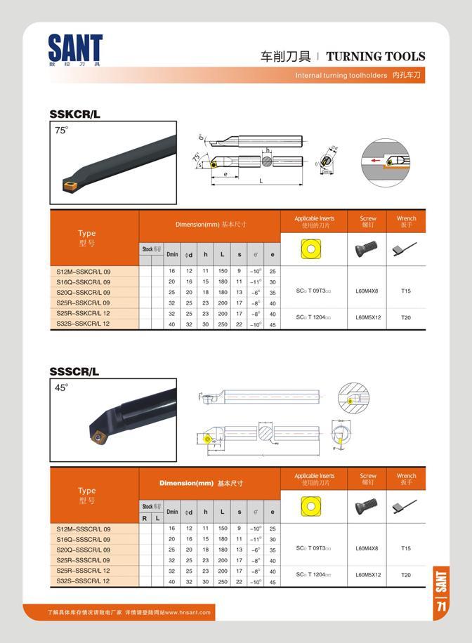77 SANT ft re 71 -nmm i turning tools urning toolholders SSKCR/L Dimension (mm) V- K'J Tench ftT S12M-SSKCR109 S160-SSKCR109 S20Q-SSKCR1 09 S25R-SSKCR109 S25R Каталог SANT 2016 Металлорежущий инструмент со сменными режущими пластинами Токарные резцы с СРП Расточные оправки Резьбовые державки Торцевые фрезы Корпусные сверла Стр. 71