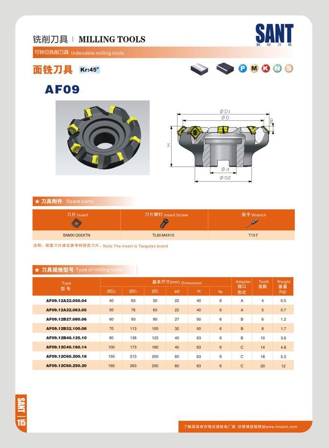 122 mm MILLING TOOLS °J4 G2SVJ J7DR indexable milling tools 35 fit 7J ft Kf;4S‘ AF09 SANT B W 71 H V Q m Q£)d 002 7Jtt insert 77 H tT Insert Screw ffi Wrench E Каталог SANT 2016 Металлорежущий инструмент со сменными режущими пластинами Токарные резцы с СРП Расточные оправки Резьбовые державки Торцевые фрезы Корпусные сверла Стр. 116
