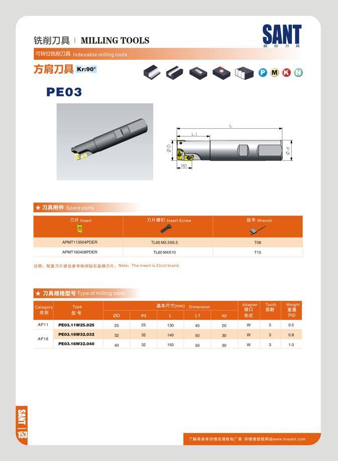 161 mm MILLING TOOLS SANT K IS 71 H “JSSfQtftfl'JZJfi Indexable Kr:90° PE03 7JK Insert 7m t7 Insert Sere tS Wrench s APM1113S04PD R T160M2 5X6 5 108 APMI160i06 Каталог SANT 2016 Металлорежущий инструмент со сменными режущими пластинами Токарные резцы с СРП Расточные оправки Резьбовые державки Торцевые фрезы Корпусные сверла Стр. 155