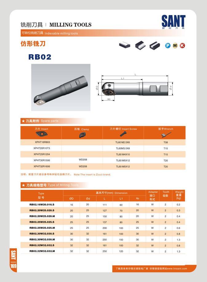 177 &SUZ1M MILLING TOOLS u n uJ5f1iittAJ73£l indexable milling tools SANT tfSJSffcTI RB02 Q jQ oo mm MP’ XPHT16R803 TV60M2 5X6 T08 XPHT20R10T3 TL60M3 5X8 T15 X Каталог SANT 2016 Металлорежущий инструмент со сменными режущими пластинами Токарные резцы с СРП Расточные оправки Резьбовые державки Торцевые фрезы Корпусные сверла Стр. 171