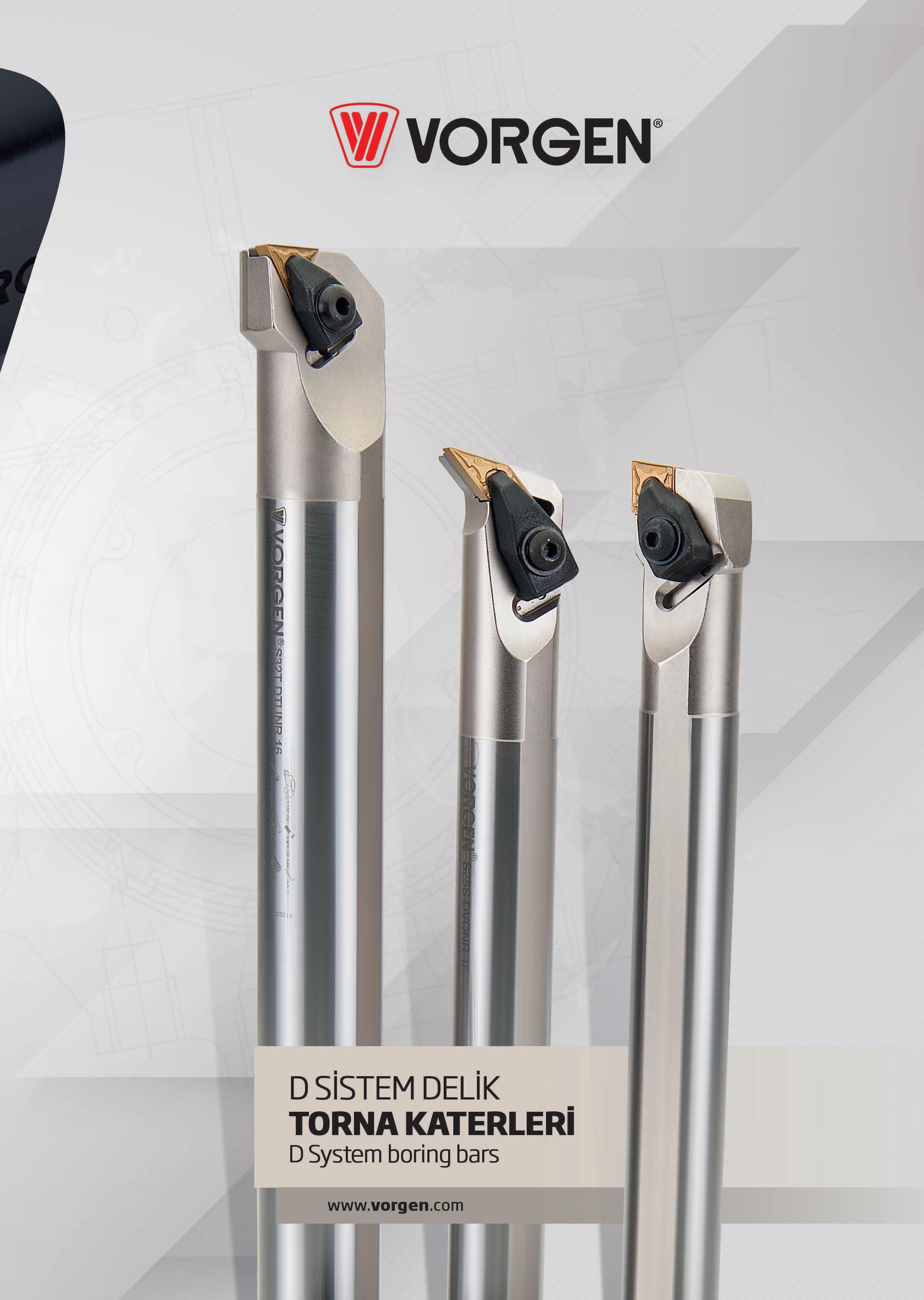 43 Vorgen D SİSTEM DELİK TORNA KATERLERİ D System boring bars Каталог VORGEN 2018 Станочный инструмент с режущими сменными пластинами Токарные резцы Расточные державки и оправки Фрезы концевые и насадные с СРП Сверла Стр. 43