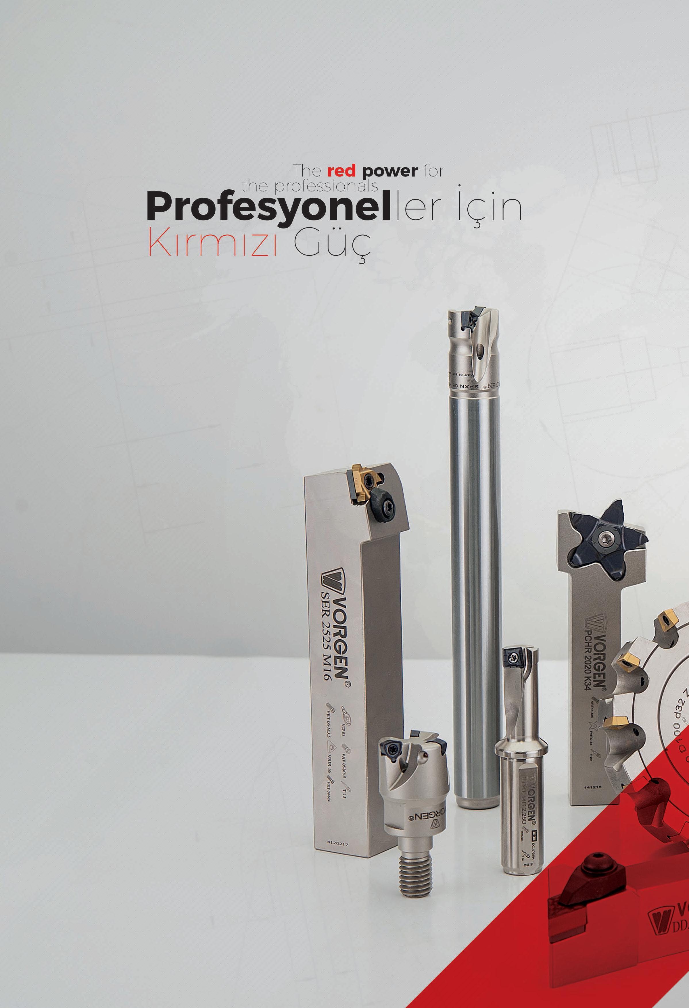 167 The red power for the professionals Profesyoneller İçin Kırmızı Güç Каталог VORGEN 2018 Станочный инструмент с режущими сменными пластинами Токарные резцы Расточные державки и оправки Фрезы концевые и насадные с СРП Сверла Стр. 167