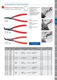 63 Щипцы Knipex для внешних стопорных колец на валах диаметром 3 -140 мм прочные кованые нескользящие прочные наконечники корпус и наконечники клещей хромованадиевая ин Каталог KNIPEX 2014 Профессиональный ручной инструмент для удаления изоляции Плоскогубцы Кусачки Ножницы Клещи Бокорезы Стр. 63
