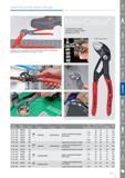 103 САНТЕХНИЧЕСКИЕ КЛЕЩИ Knipex Полноценный инструмент карманного размера Рабочий диапазон до диаметра 27 мм Натуральный размер Смещенные против направления зубцы обеспе Каталог KNIPEX 2014 Профессиональный ручной инструмент для удаления изоляции Плоскогубцы Кусачки Ножницы Клещи Бокорезы Стр. 103
