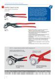 104 САНТЕХНИЧЕСКИЕ КЛЕЩИ KNIPEX Cobra XL и XXL отличаются мощностью и удобством сантехнических клещей при меньшем весе и большей захватывающей способности чем у аналогич Каталог KNIPEX 2014 Профессиональный ручной инструмент для удаления изоляции Плоскогубцы Кусачки Ножницы Клещи Бокорезы Стр. 104