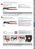 105 Клещи сантехнические Knipex DIN ISO 8976 все свойства KNIPEX Cobra Особенность автоматическая установка непосредственно на детали нажатием кнопки благодаря утопленно Каталог KNIPEX 2014 Профессиональный ручной инструмент для удаления изоляции Плоскогубцы Кусачки Ножницы Клещи Бокорезы Стр. 105
