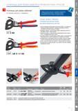 137 Ножницы Knipex для резки кабелей (по принципу трещотки 3 передачи ) Первые ручные ножницы с храповым механизмом для перерезания медного и алюминия кабеля диаметром д Каталог KNIPEX 2014 Профессиональный ручной инструмент для удаления изоляции Плоскогубцы Кусачки Ножницы Клещи Бокорезы Стр. 137