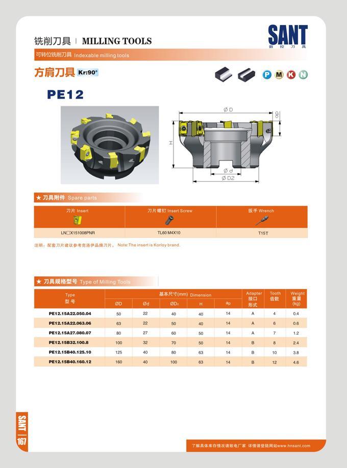 174 mm MILLING TOOLS indexable milling tools Kr:90° PE12 71K Insort 7i); n n insert sue IfiT Wrench l LN1JX151006PNR T160M4X10 T15T a m- I71R, NotoThe m ert n Каталог SANT 2016 Металлорежущий инструмент со сменными режущими пластинами Токарные резцы с СРП Расточные оправки Резьбовые державки Торцевые фрезы Корпусные сверла Стр. 168