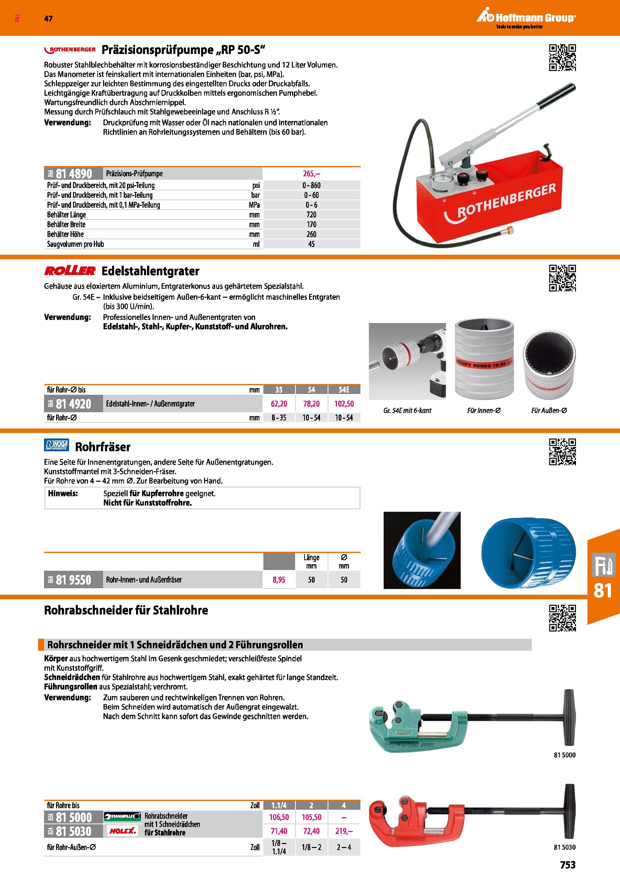 753 47 Rothenberger präzisionsprüf pumpe „RP 50-S Robuster Stahlblechbehälter mit korrosionsbeständiger Beschichtung und 12 Liter Volumen Das Manomet Каталог HOFFMANN GROUP 2016 Ручной слесарно-монтажный и контрольно-измерительный инструмент и приборы для предприятий машиностроения и мастерских сервисного обслуживания 47 версия издания Стр. 753 DEU