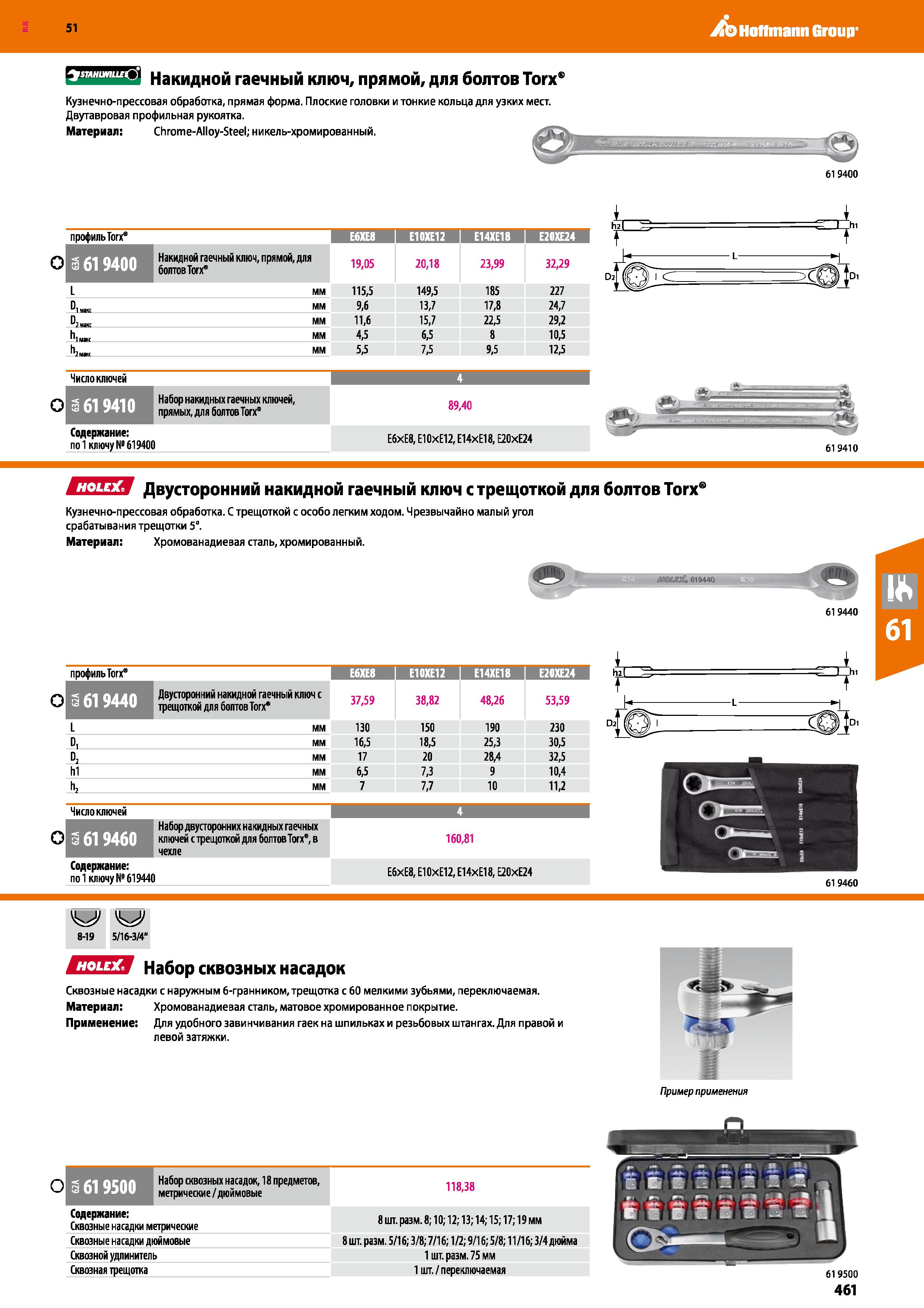 461 Hoffmann Group 51 SnffUMUfO Накидной гаечный ключ, прямой, для болтов Тогх Кузнечно-прессовая обработка, прямая форма Плоские головки и тонкие ко Каталог HOFFMANN GROUP 2020 Измерительный и ручной инструмент Инвентарь Абразивы Шлифовальные и отрезные круги Электроинструмент Пневмоинструмент Штангенциркули Стр. 461