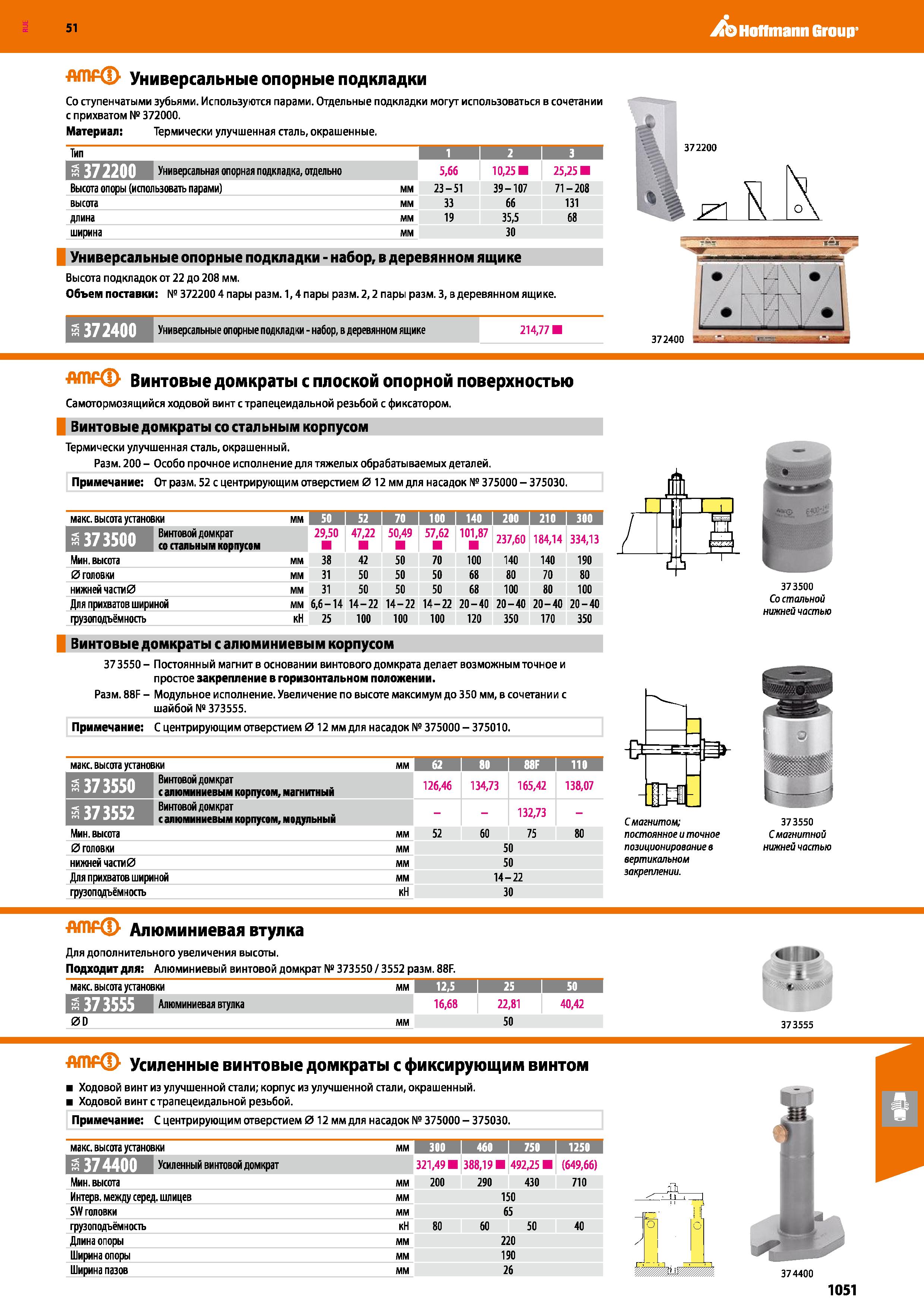 1051 Hoffmann Group 51 Универсальные опорные подкладки Со ступенчатыми зубьями Используются парами Отдельные подкладки могут использоваться в сочетани Каталог HOFFMANN GROUP 2020 Режущий и вспомогательный инструмент для металлорежущих станков с ЧПУ и универсальных Сверла Фрезы Метчики Резцы Развертки Оснастка инструментальная Стр. 1051