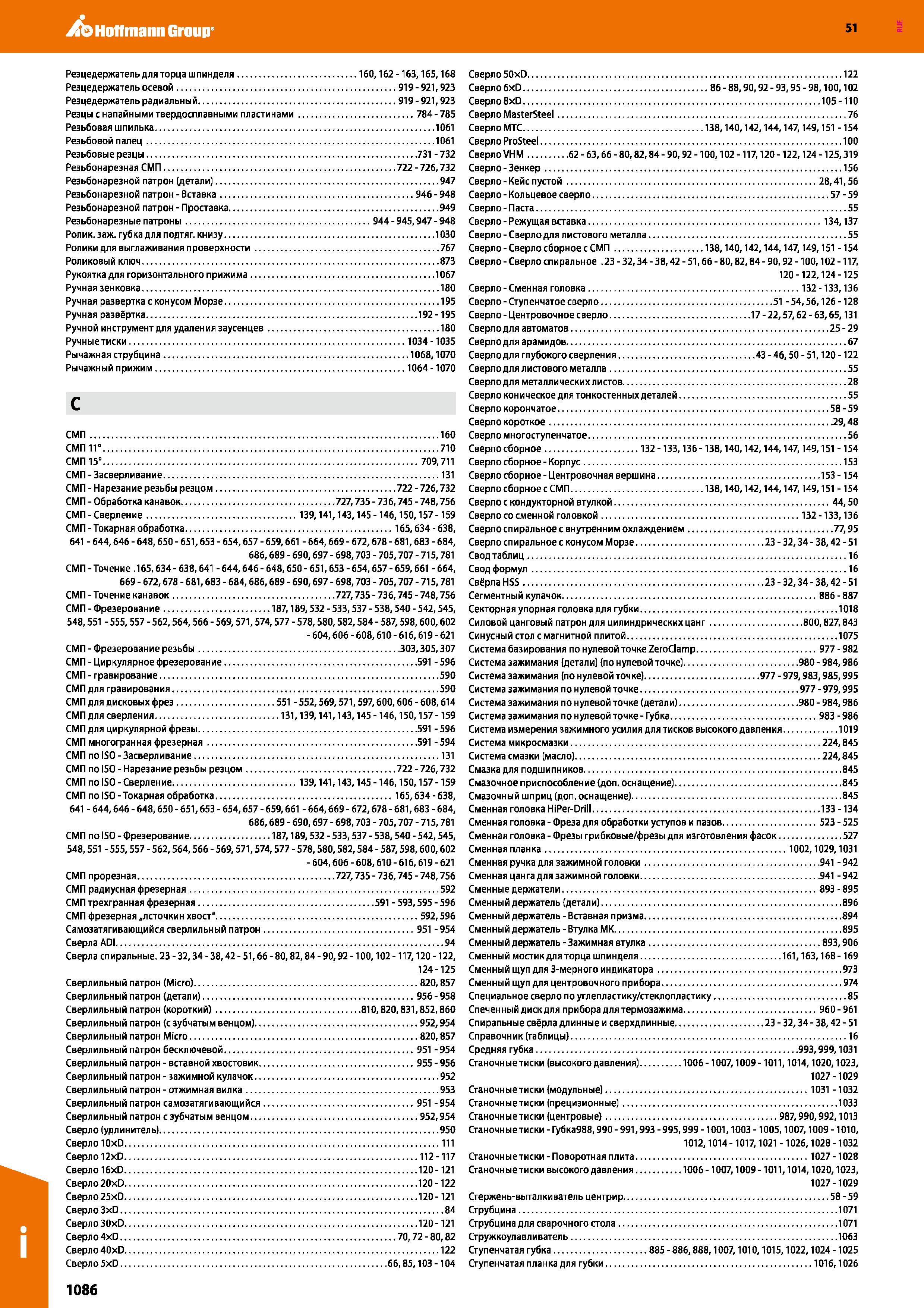 1086 Инструменты по алфавиту Поисковый указатель каталога режущего и вспомогательного инструмента из Германии Резцы с напайными пластинами Каталог HOFFMANN GROUP 2020 Режущий и вспомогательный инструмент для металлорежущих станков с ЧПУ и универсальных Сверла Фрезы Метчики Резцы Развертки Оснастка инструментальная Стр. 1086