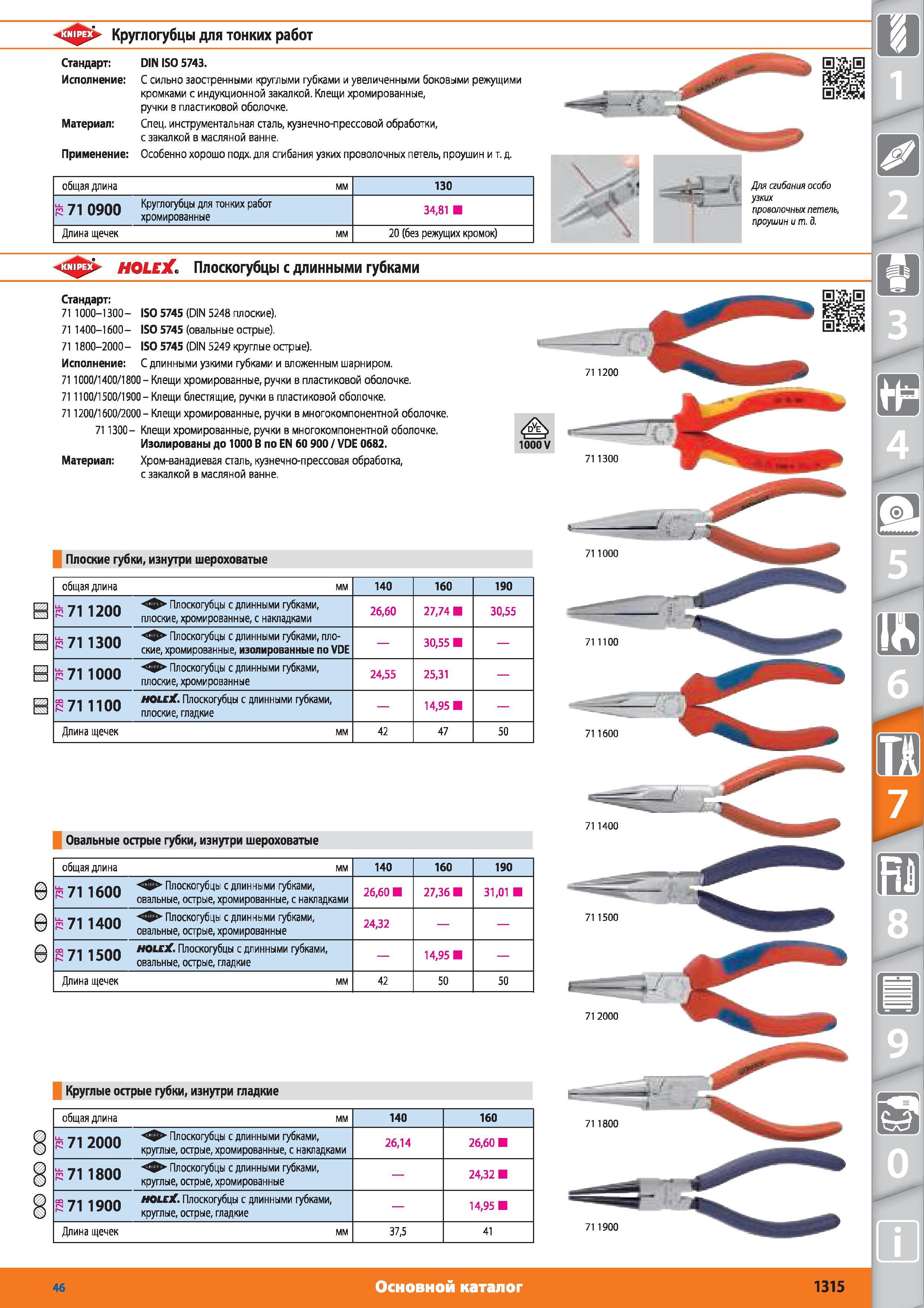 1315 Круглогубцы для тонких работ от Hoffmann Group Стандарт DIN ISO 5743 С сильно заостренными круглыми губками и увеличенными боковыми режущими кромками Каталог HOFFMANN GROUP 2015 № 46 на русском Инструмент Оборудование Инвентарь Комплексные технологические решения и поставки Стр. 1315