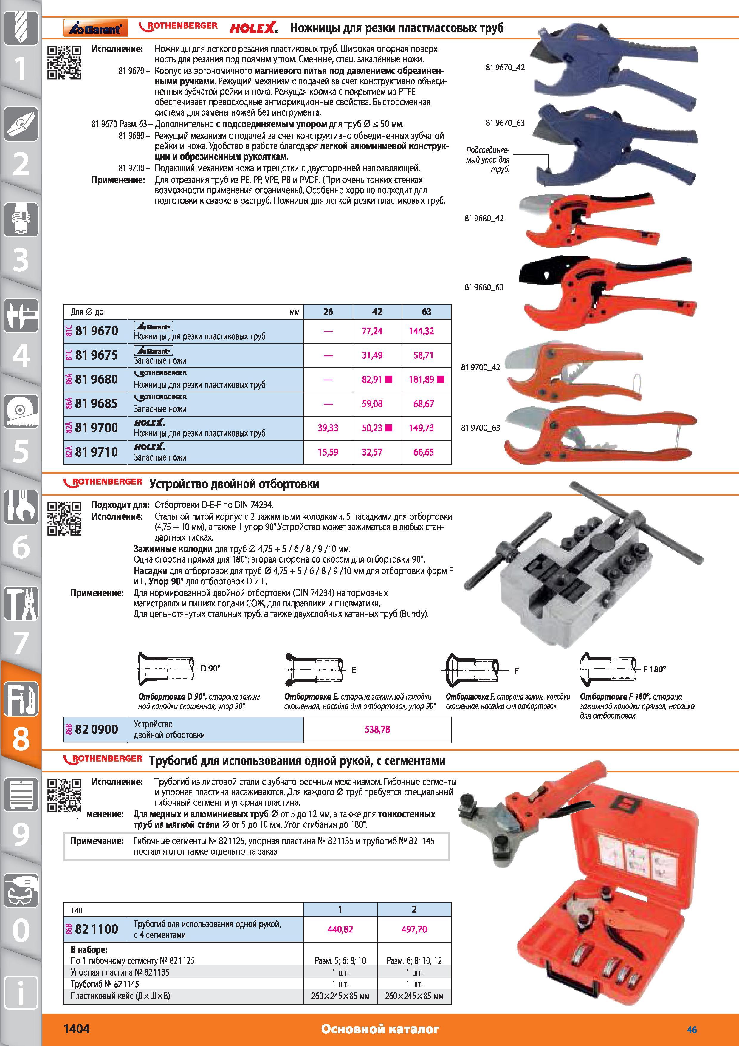 1404 Ножницы для резки пластиковых труб от Hoffmann Group 7724 14432 s 81 9675 JfbGannt1 Запасные ножи 3149 5871 S81 9680 OTHEN BERGER Ножницы для резки пл Каталог HOFFMANN GROUP 2015 № 46 на русском Инструмент Оборудование Инвентарь Комплексные технологические решения и поставки Стр. 1404