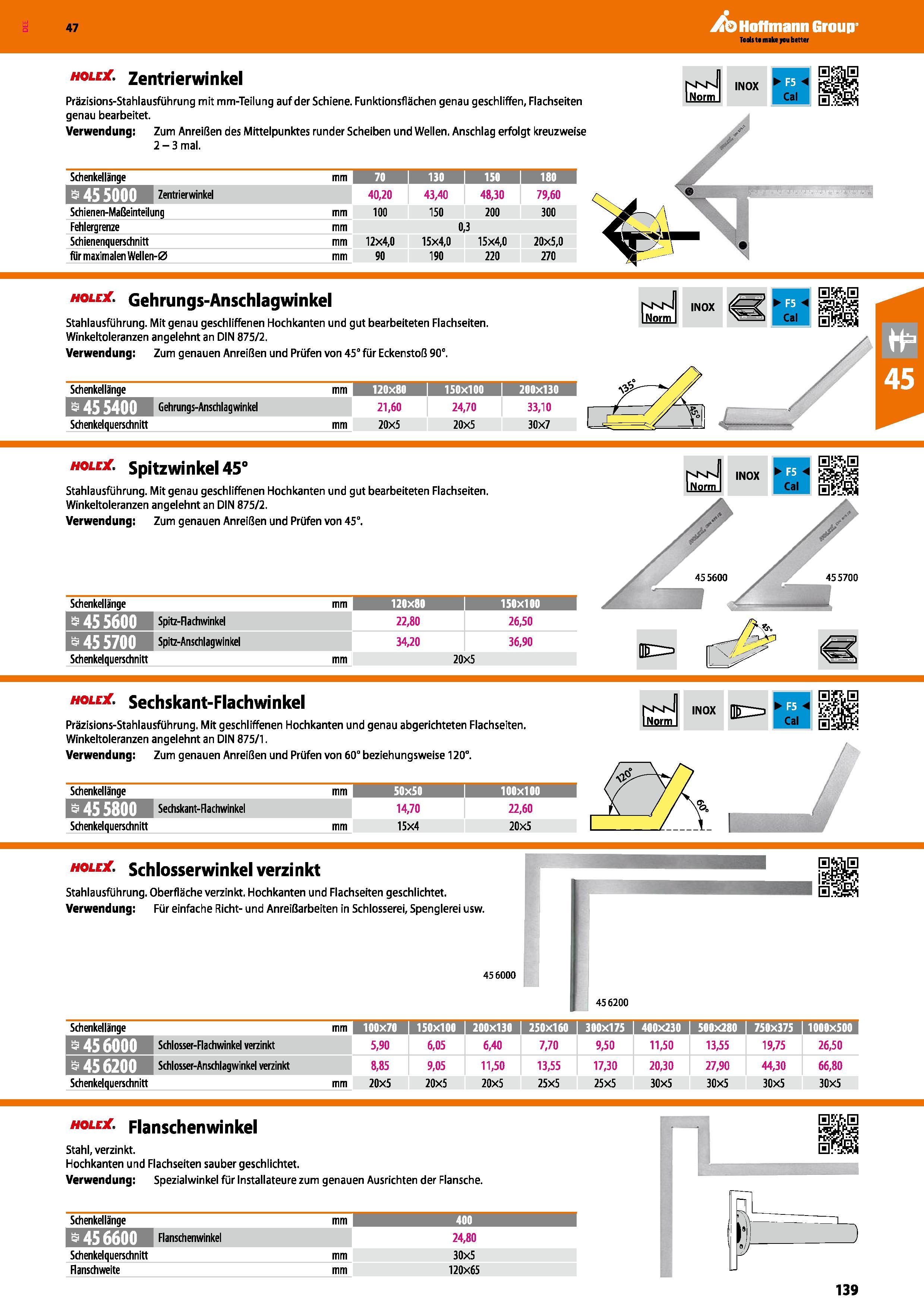 139 Zentrierwinkel Präzisions-Stahlausführung mit mm-Teilung auf der Schiene Funktionsflächen genau geschliffen, Flachseiten genau bearbeitet Verwend Каталог HOFFMANN GROUP 2016 Ручной слесарно-монтажный и контрольно-измерительный инструмент и приборы для предприятий машиностроения и мастерских сервисного обслуживания 47 версия издания Стр. 139 DEU