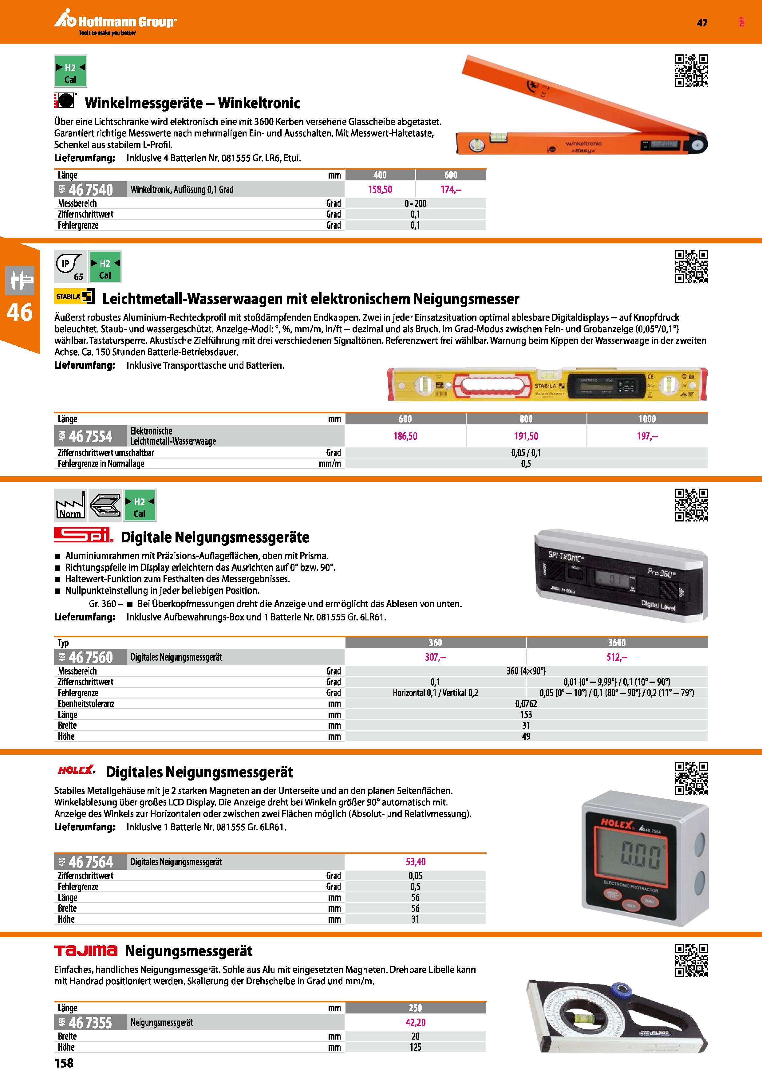158 Winkelmessgeräte-Winkeltronic Über eine Lichtschranke wird elektronisch eine mit 3600 Kerben versehene Glasscheibe abgetastet Garantiert richtige Каталог HOFFMANN GROUP 2016 Ручной слесарно-монтажный и контрольно-измерительный инструмент и приборы для предприятий машиностроения и мастерских сервисного обслуживания 47 версия издания Стр. 158 DEU