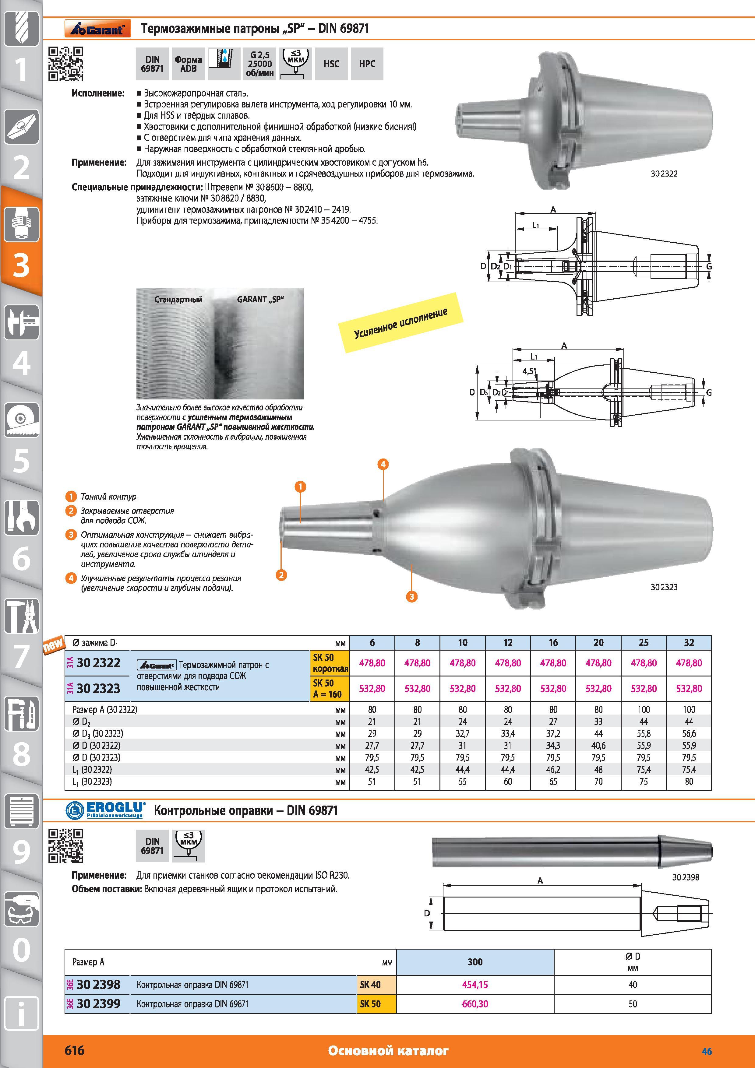 616 Термозажимные патроны от Hoffmann Group DIN 69871 DIN 69871 Форма ADB G25 25000 об/мин HSC HPC Высокожаропрочная сталь Встроенная регулировка вылета и Каталог HOFFMANN GROUP 2015 № 46 на русском Инструмент Оборудование Инвентарь Комплексные технологические решения и поставки Стр. 616