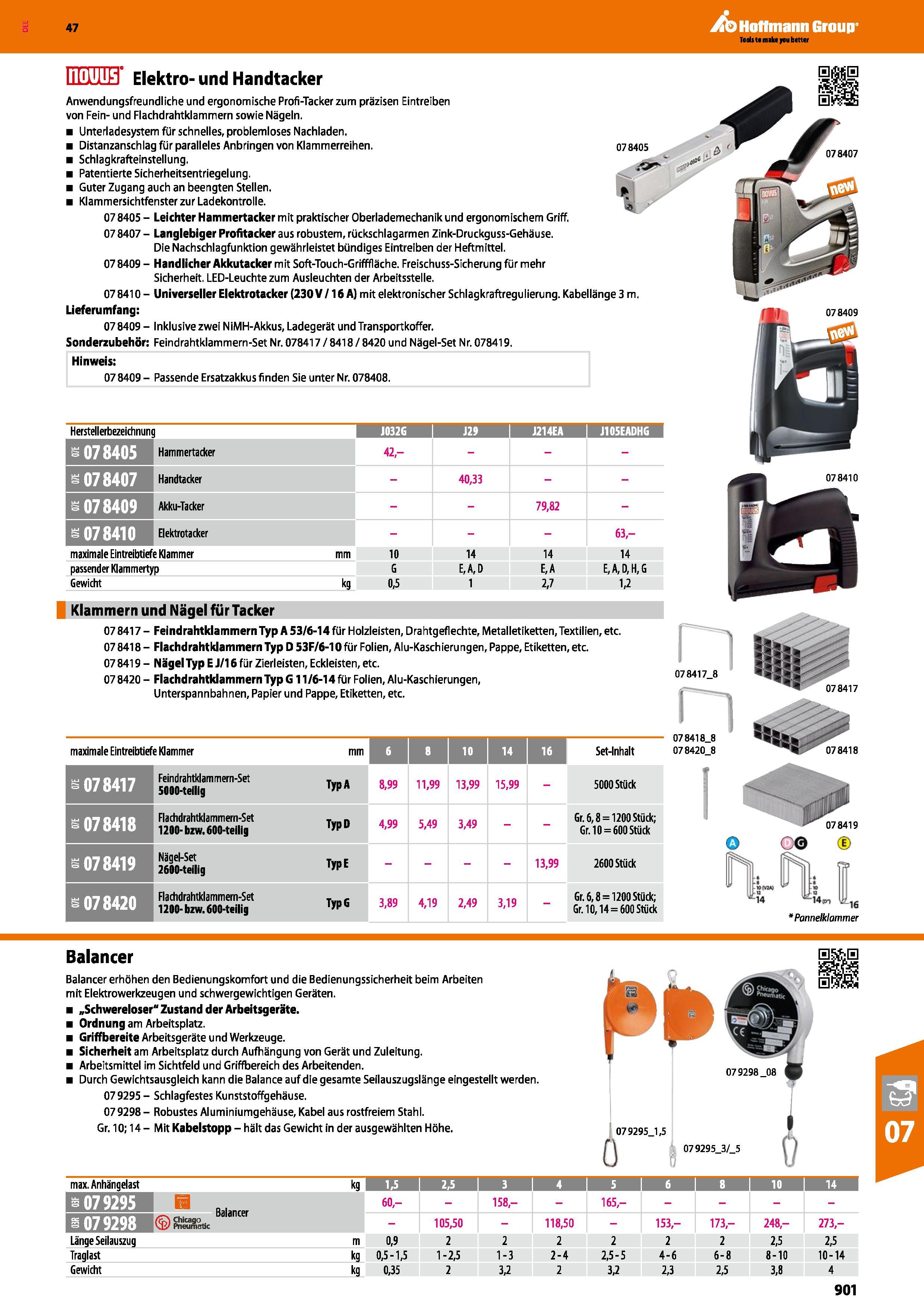 901 Elektro- und Handtacker Anwendungsfreundliche und ergonomische Profi-Tacker zum präzisen Eintreiben von Fein- und Flachdrahtklammern sowie Nägeln Каталог HOFFMANN GROUP 2016 Ручной слесарно-монтажный и контрольно-измерительный инструмент и приборы для предприятий машиностроения и мастерских сервисного обслуживания 47 версия издания Стр. 901 DEU