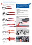 108 САНТЕХНИЧЕСКИЕ КЛЕЩИ Knipex Больше производительности и удобства в работе по сравнению с обычными сантехническими клещами аналогичной длины 9-ступенчатая регулировка Каталог KNIPEX 2014 Профессиональный ручной инструмент для удаления изоляции Плоскогубцы Кусачки Ножницы Клещи Бокорезы Стр. 108