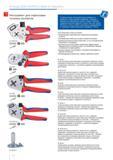 158 Инструмент Knipex для опрессовки точеных контактов 97 52 63 DG (patented) ААМ 97 52 65 (patented) ММ 97 52 65 DG (patented) ММ 97 59 65 2 для опрессовки точеных конт Каталог KNIPEX 2014 Профессиональный ручной инструмент для удаления изоляции Плоскогубцы Кусачки Ножницы Клещи Бокорезы Стр. 158