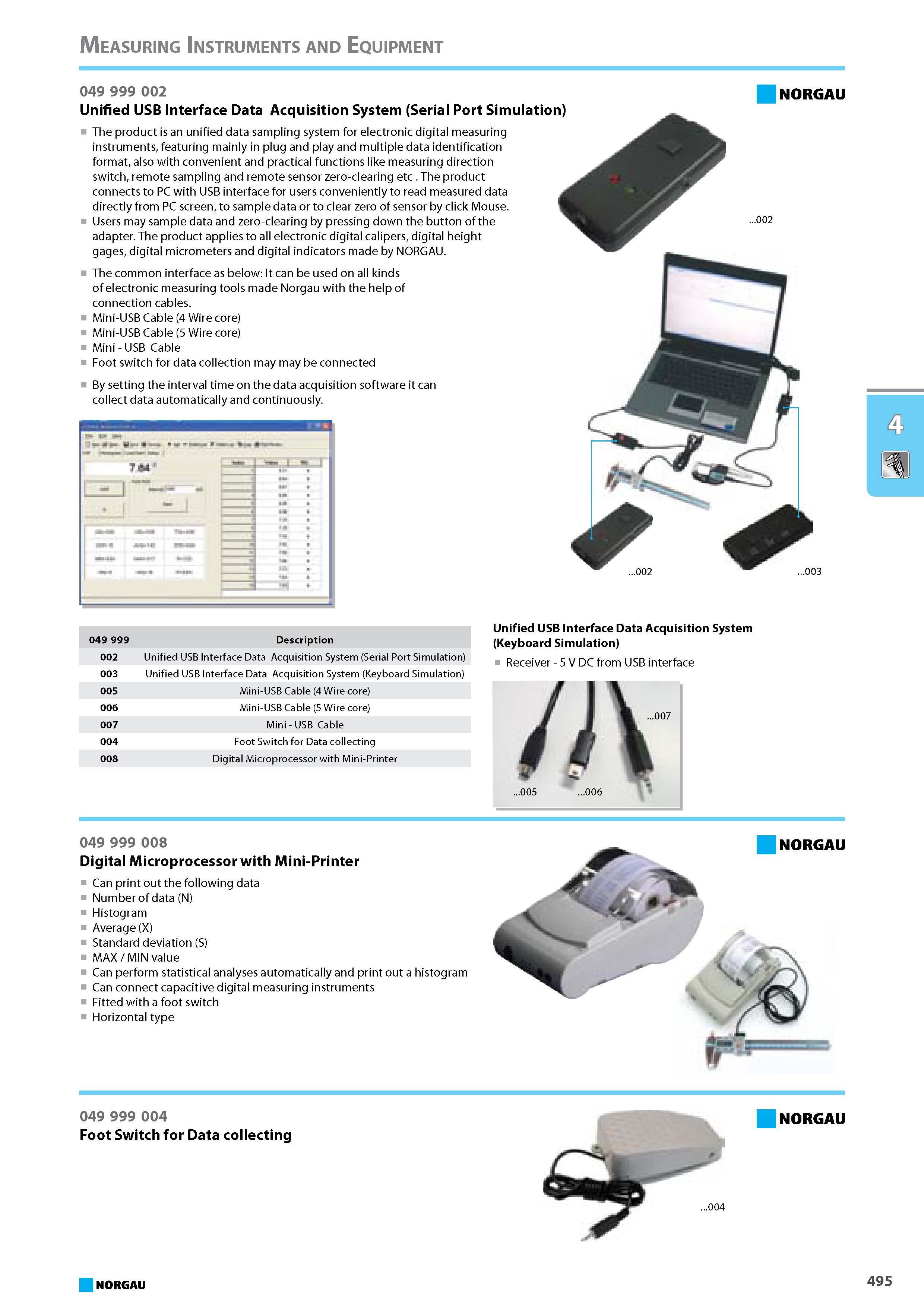 511 Unified USB Interface Data Acquisition System (Serial Port Simulation) The product is an unified data sampling system for electronic digital measuring instruments feat Каталог NORGAU 2015 Инструмент режущий измерительный слесарно-монтажный Стр. 495