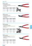 657 Internal Circlip Pliers To assemble internal circlips into bores Design DIN ISO 5256 C-shape straight Made of chromium-vanadium steel forgedhardened and tempered in oi Каталог NORGAU 2015 Инструмент режущий измерительный слесарно-монтажный Стр. 641