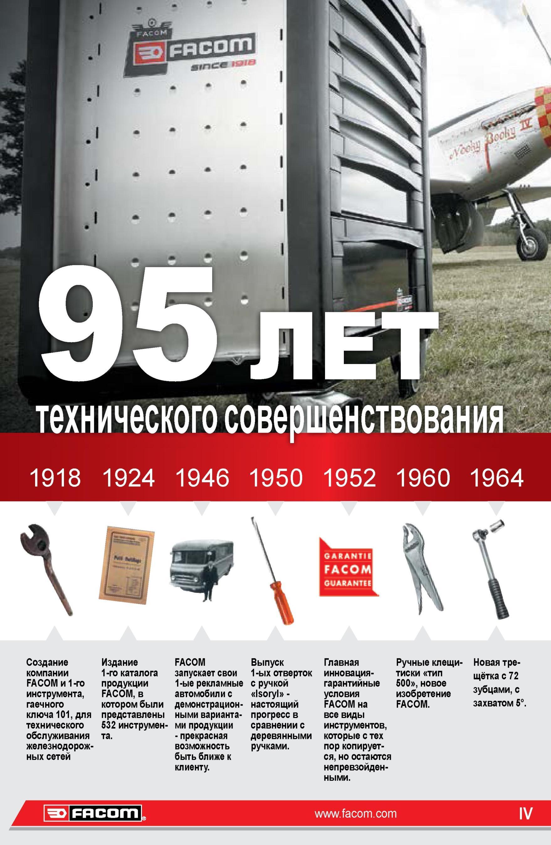4 Гаечный ключ Facom для технического обслуживания национальных железнодорожных сетей Франции История компании Гарантийные условия технического совершен Каталог FACOM 2014 Профессиональный слесарно-монтажный ручной инструмент Стр. IV