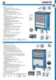 27 GEDORE TOOL TROLLEY with 7 drawers Body Dimensions H 965 x W 720 x D 395 mm Working platform in ABS with 3 compartments for small parts Storage compartment Каталог GEDORE 2014 Профессиональный слесарный инструмент и оборудование Стр. 25 ENG