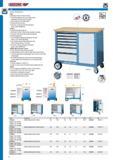 38 GEDORE MOBILE WORKBENCH Body Dimensions H 985 x W 1100 x D 550 mm 30 mm thick multiplex beech wood worktop surface additionally protected by linseed oil va Каталог GEDORE 2014 Профессиональный слесарный инструмент и оборудование Стр. 36 ENG