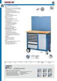 40 GEDORE U4 MOBILE WORKBENCH WITH REAR PANEL Body Dimensions H 1700 x W 1100 x D 550 mm (without rear panel) 30 mm thick multiplex beech wood worktop surface Каталог GEDORE 2014 Профессиональный слесарный инструмент и оборудование Стр. 38 ENG