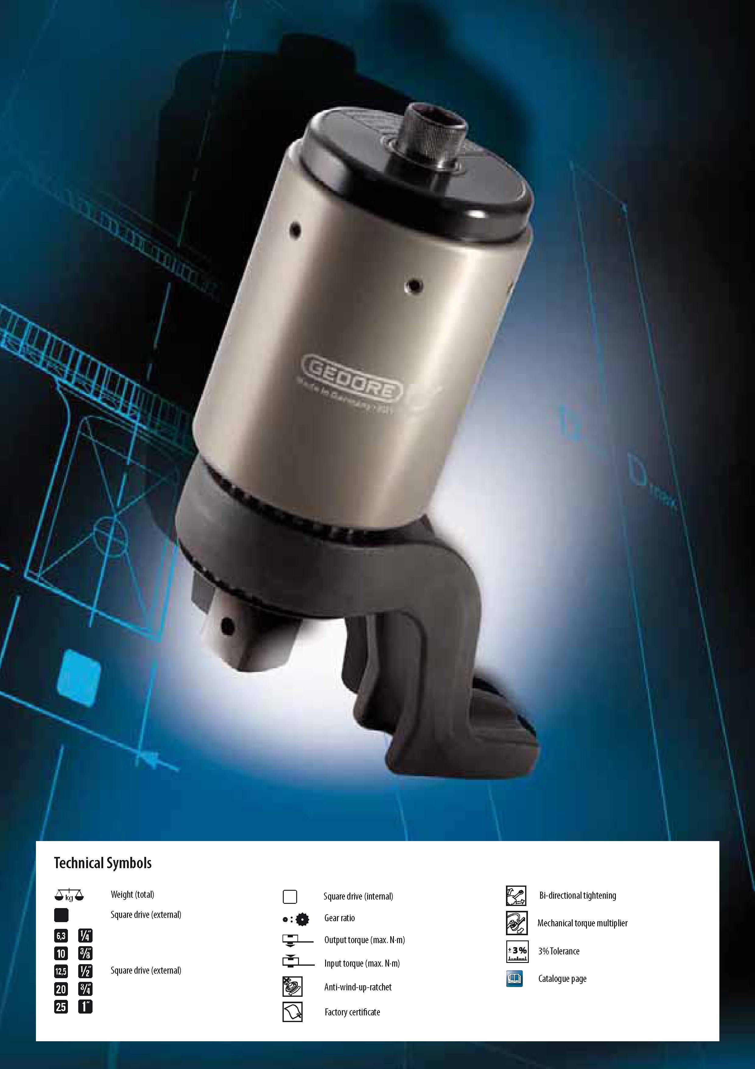 322 Technical Symbols A kg A Weight (total) Square drive (external) m b n c o d Square drive (external) p e r a Square drive (internal) g Gear ratio L J - Outp Каталог GEDORE 2014 Профессиональный слесарный инструмент и оборудование для мастерских и машиностроительных производств Стр. 320 ENG