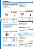 346 GEDORE SCREWDRIVER WITH WOODEN HANDLE SCREWDRIVER for slotted head screws Similar to DIN ISO 2380-2 Row B+C blade tip acc to DIN ISO 2380-1 Form A Blade ta Каталог GEDORE 2014 Профессиональный слесарный инструмент и оборудование Стр. 344 ENG