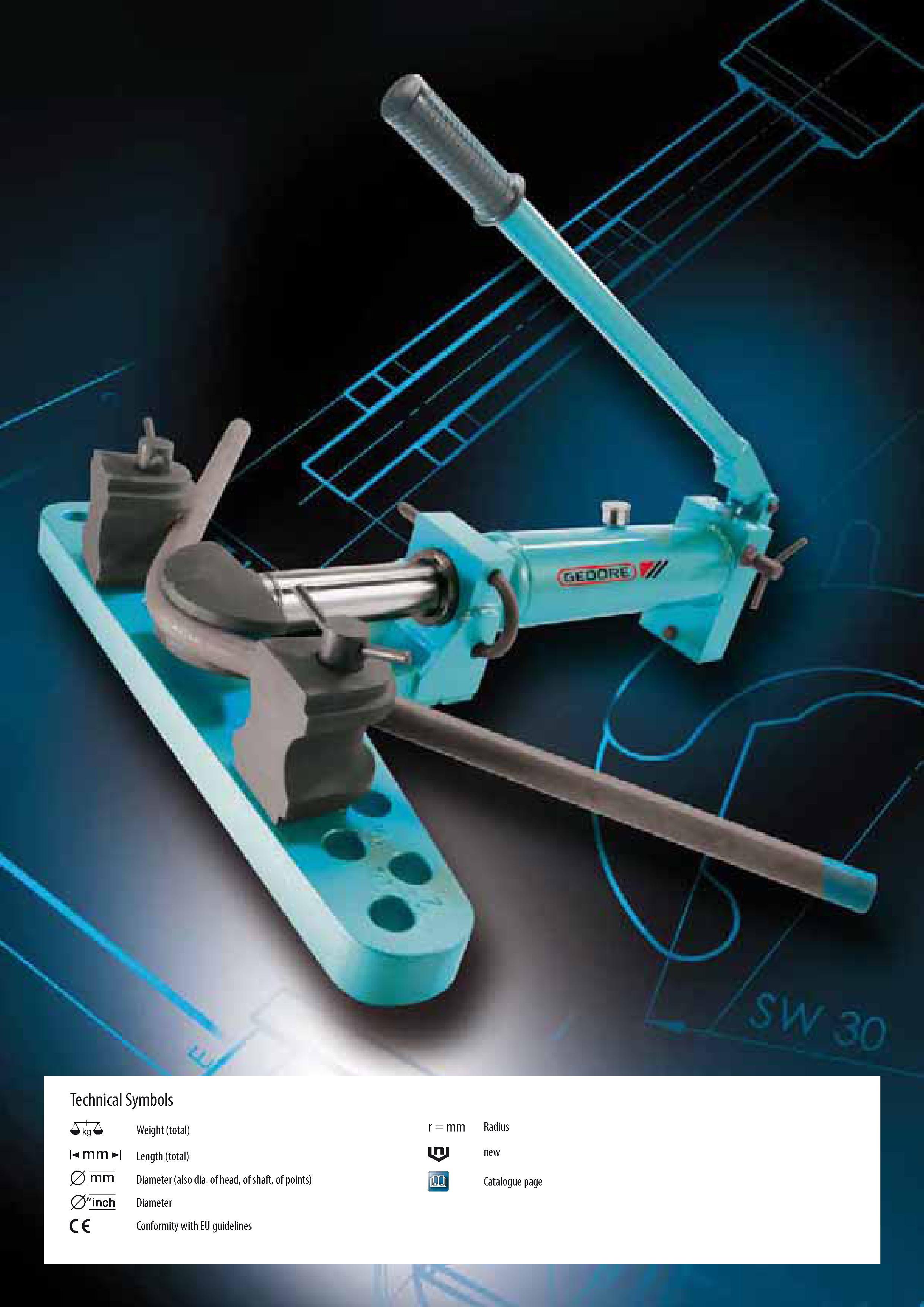 578 Technical Symbols Weight (total) m m m m Length (total) 0 mm Diameter (also dia of head of shaft of points) 0 inch Diameter Catalogue page Conformity with Каталог GEDORE 2014 Профессиональный слесарный инструмент и оборудование для мастерских и машиностроительных производств Стр. 576 ENG